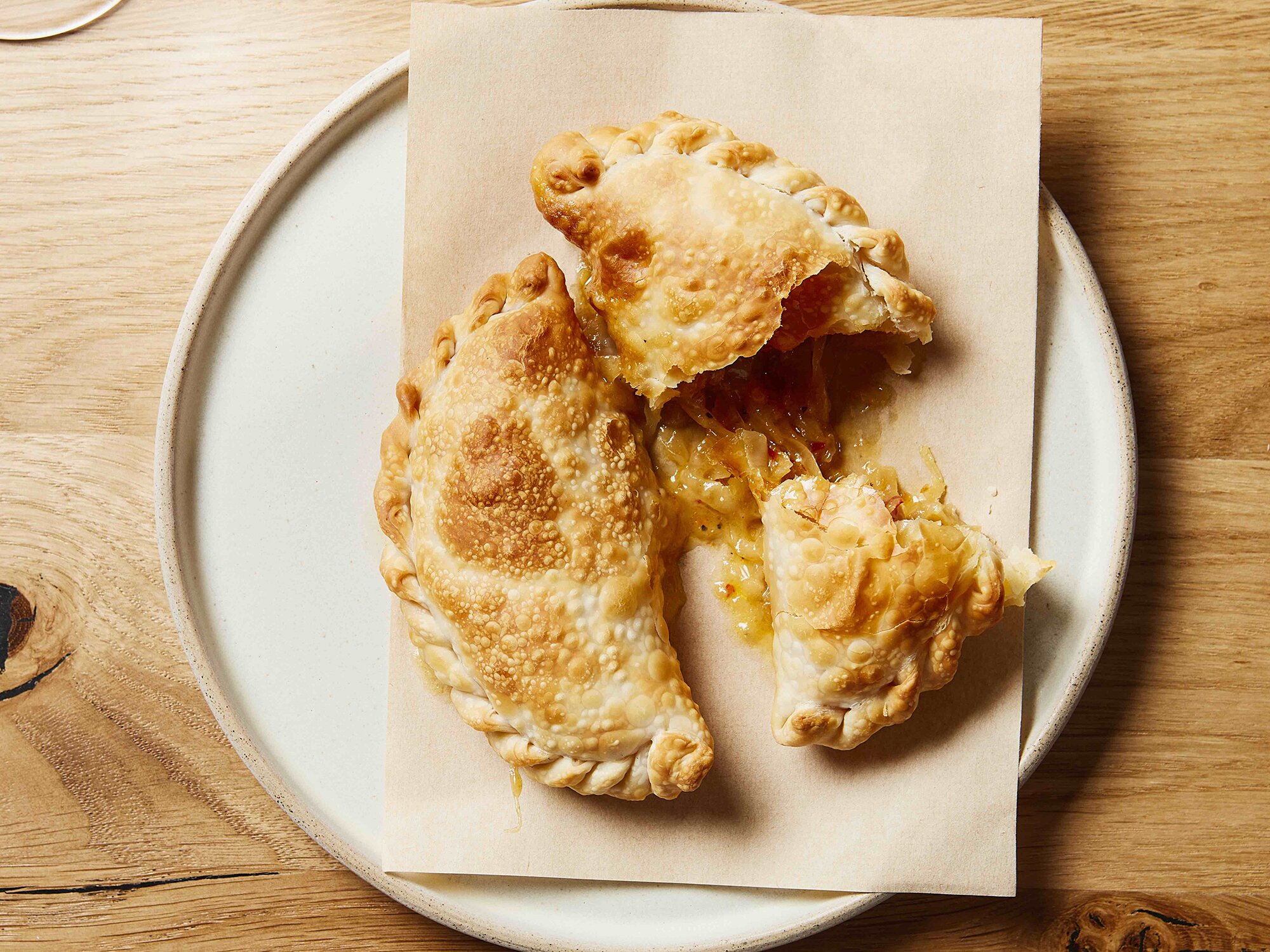 Aged Cheddar and onion empanada