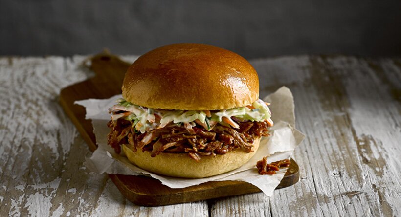 St Pierre brioche bun with pulled pork