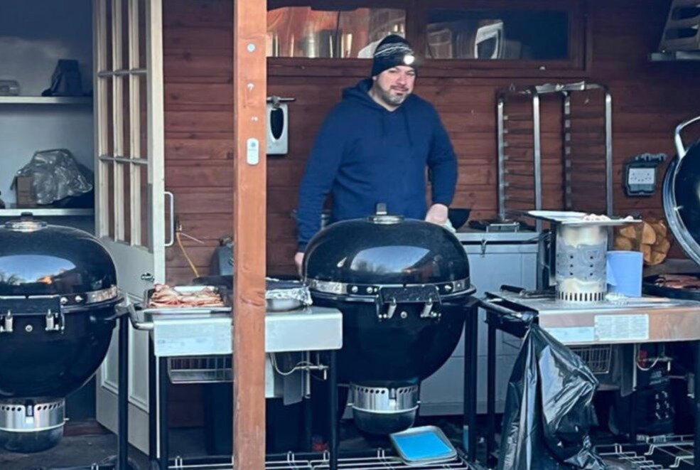 Lainston House executive chef Phil Yeomans mans the barbecue.jpeg