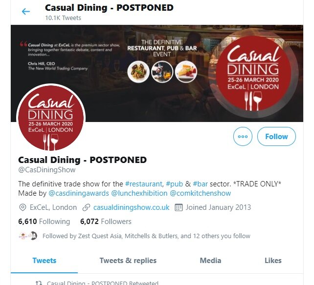 Casual Dining show postponed tweet.jpg