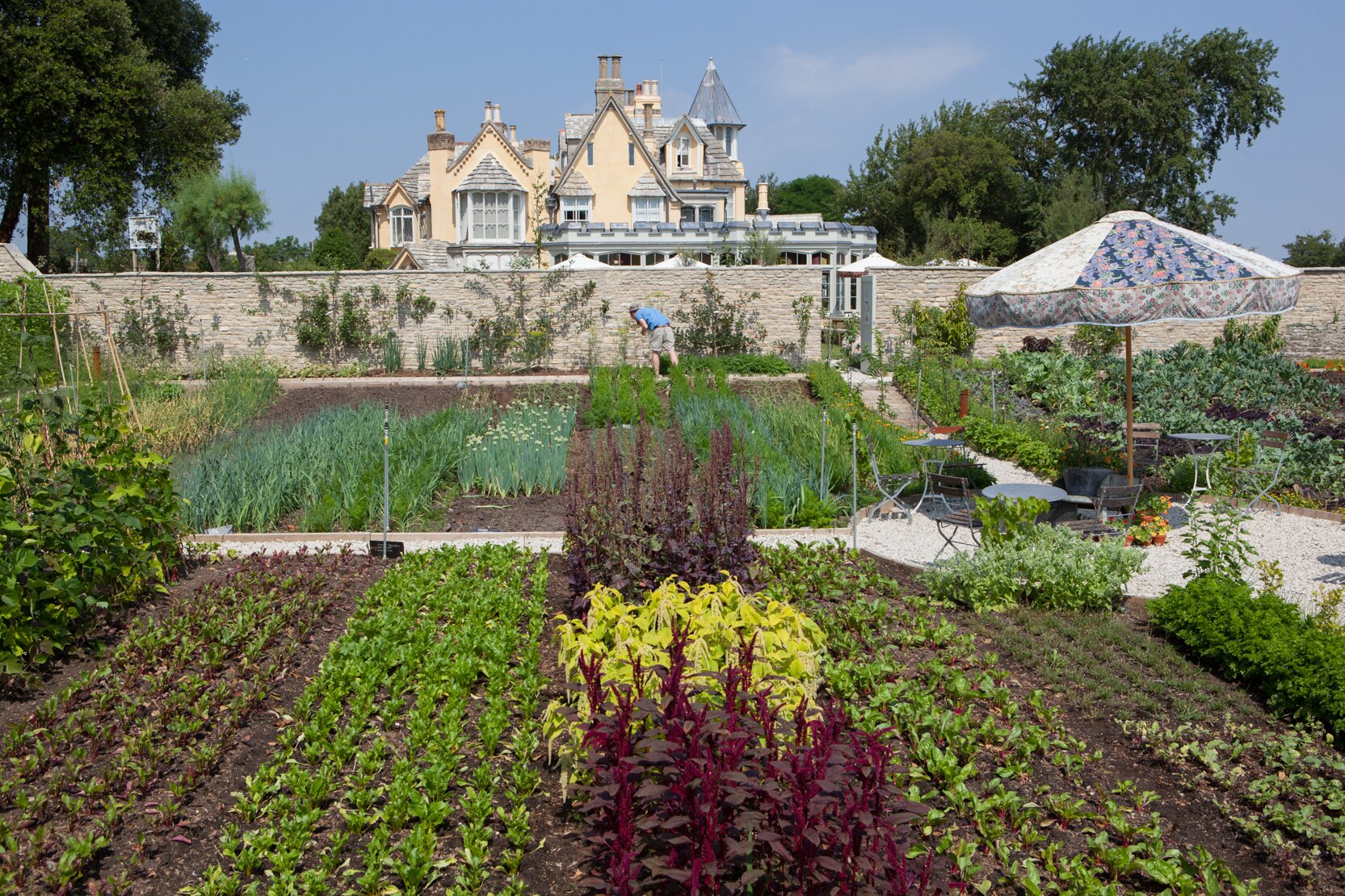 The kitchen garden at the Pig on the Beach in Studland Bay, Dorset