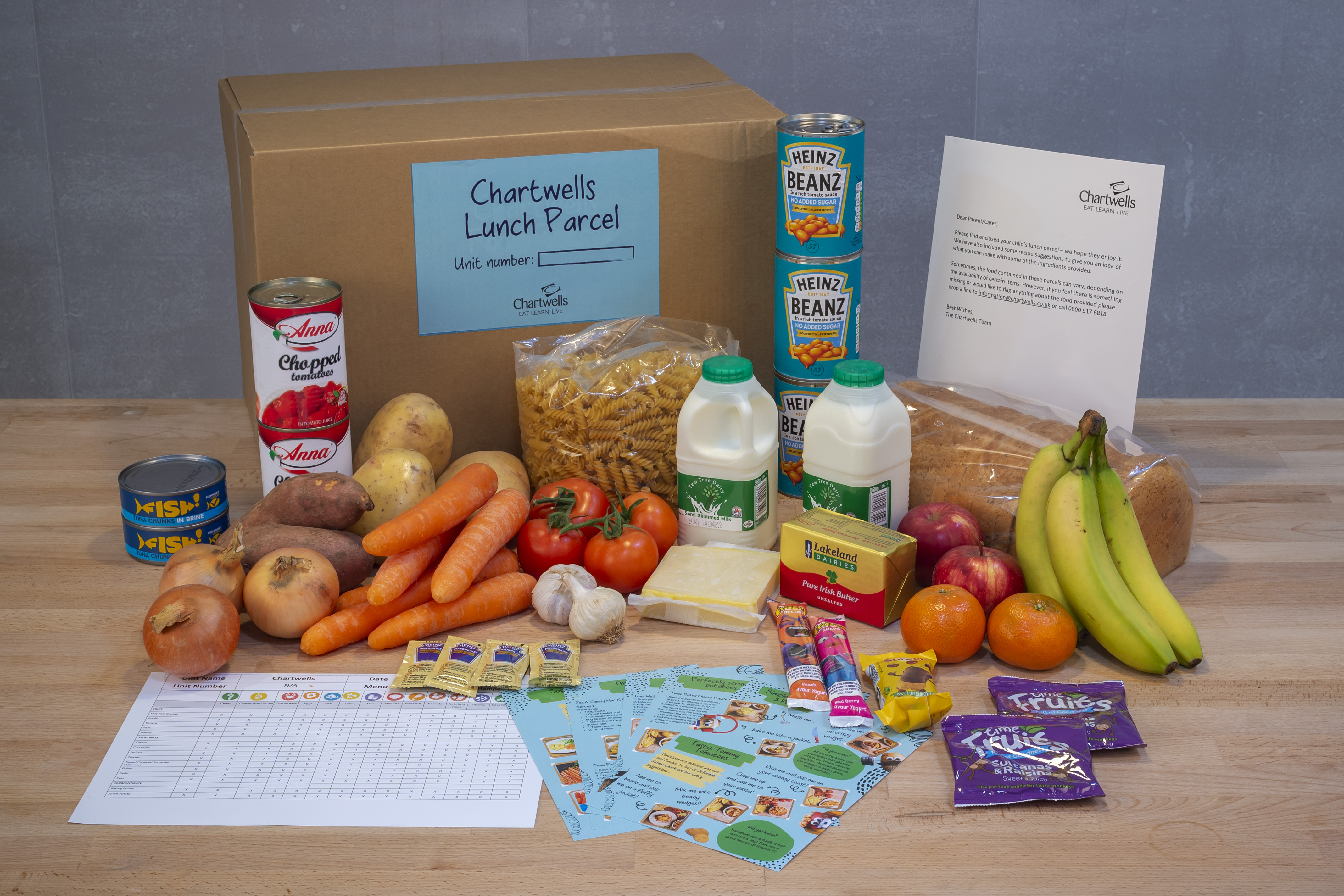 Chartwells’ five-day lunch parcel