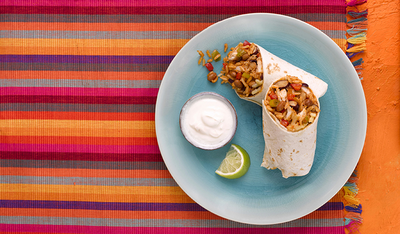 Tilda spicy chicken burrito