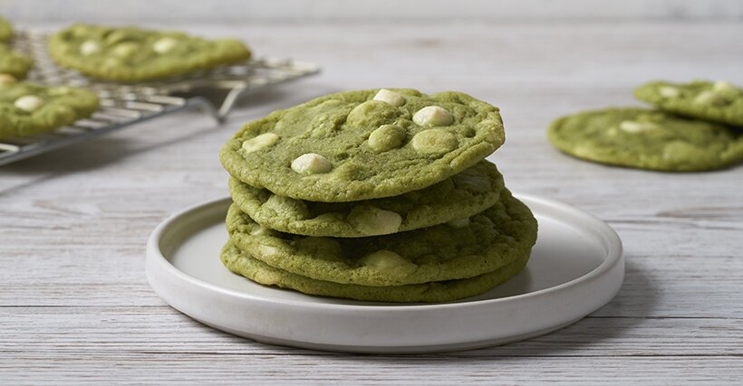 Callebaut white chocolate matcha cookies