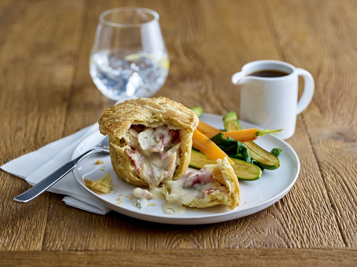 Philadelphia Professional chicken, smoked ham hock and Philadelphia suet pie